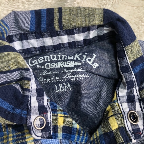 Genuine Kids Oshkosh boy plaid button down - Picture 3 of 4